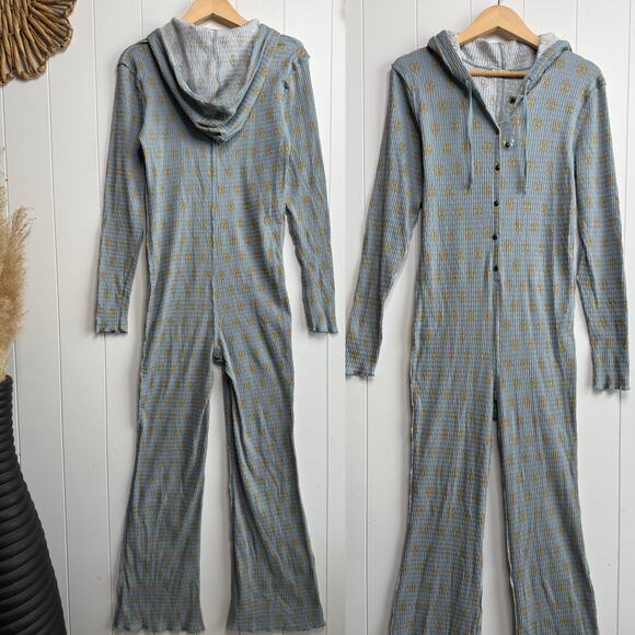 Free People long johns lil' bit lou flare one-piece loungewear thermal cotton - Picture 6 of 8